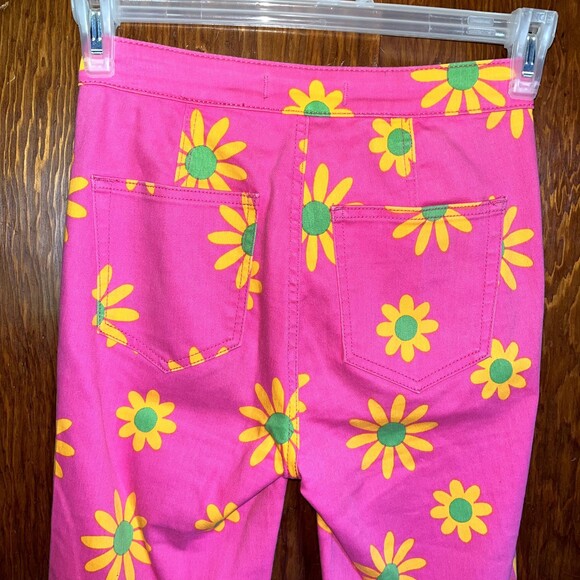 We the Free Flare Jeans Pink Floral Retro Festival Concert Denim Flower 25 - Picture 11 of 12
